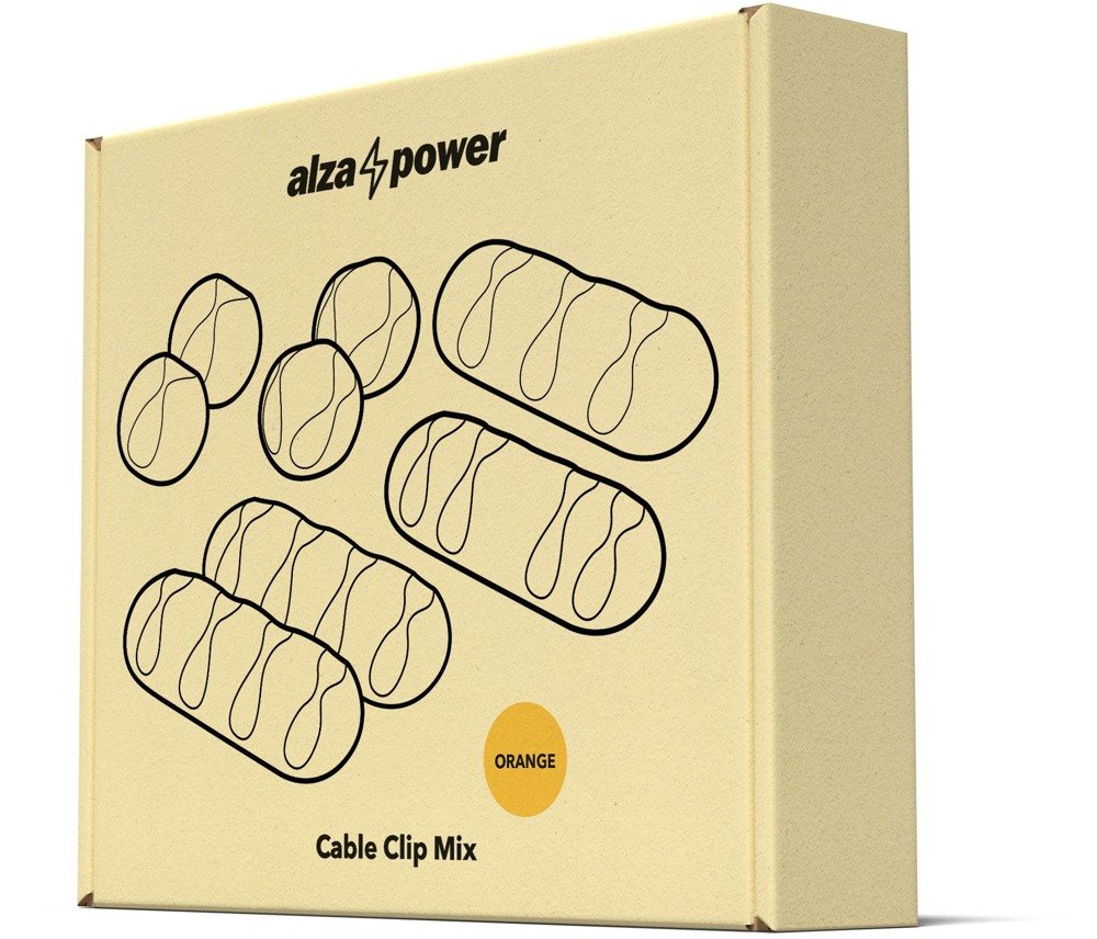 AlzaPower Cable Clips Mix 8 pcs