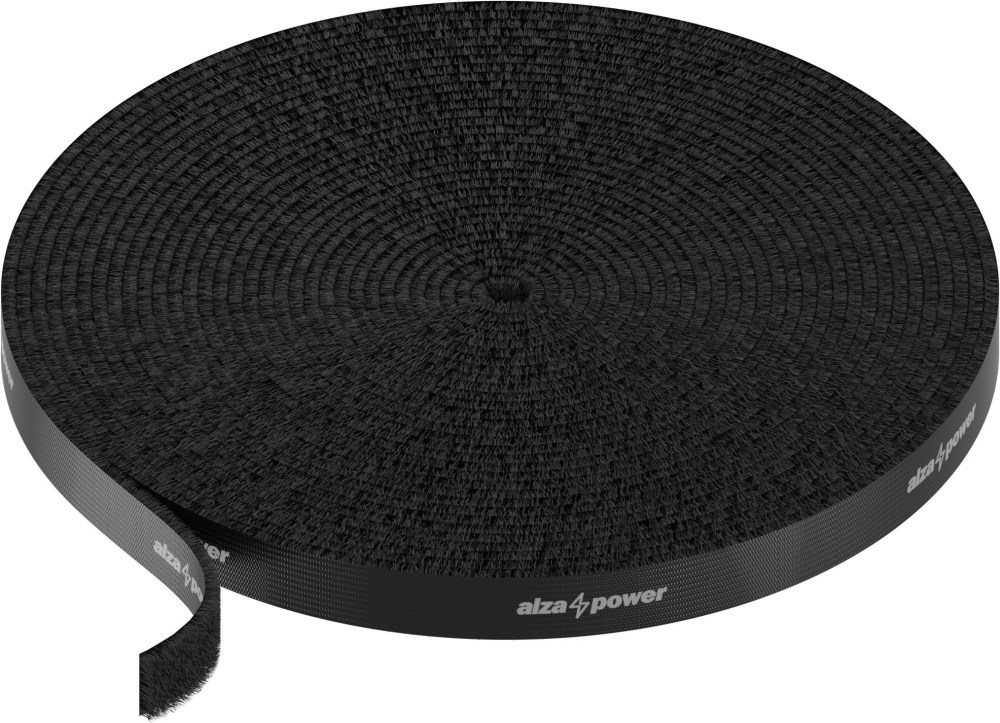 AlzaPower VelcroStrap+ Roll 10m fekete