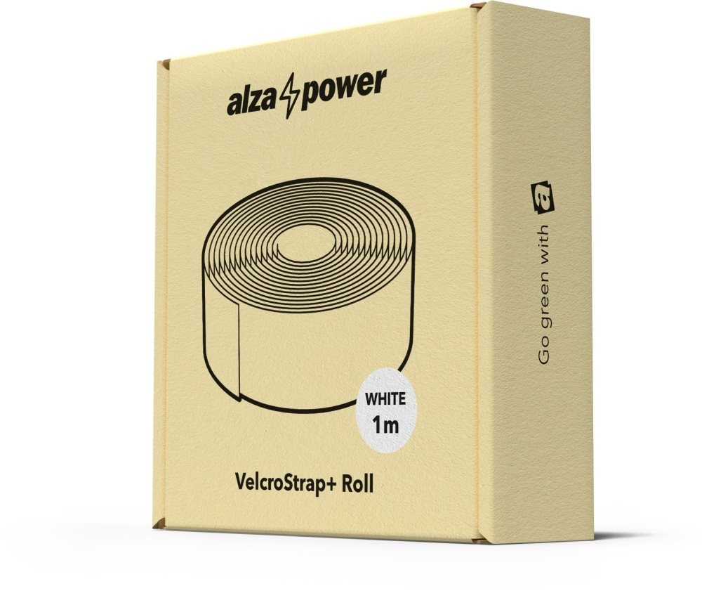 AlzaPower VelcroStrap+ Roll 10m white