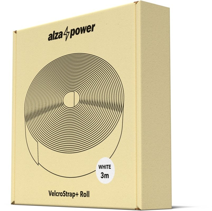 AlzaPower VelcroStrap+ Roll 10m Weiß