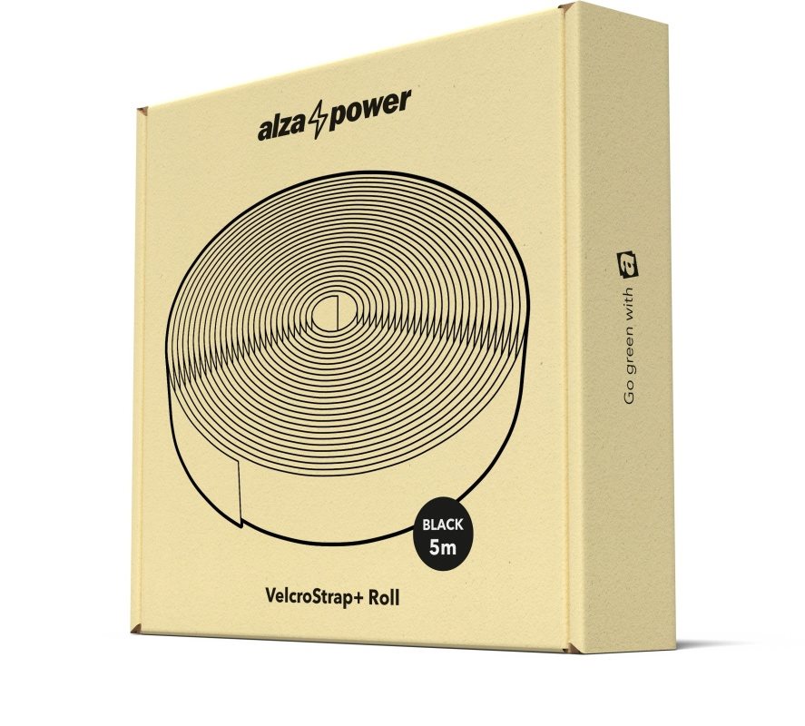 AlzaPower VelcroStrap+ Roll 5m černá