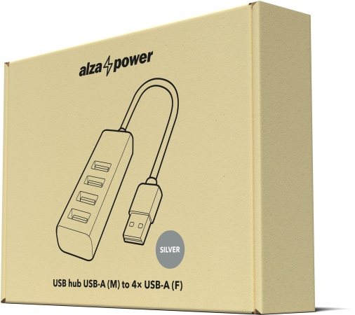AlzaPower AluCore USB-A (M) für 4× USB-A (F)