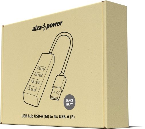 AlzaPower AluCore USB-A (M) na 4× USB-A (F)