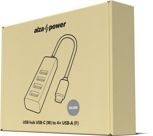 AlzaPower AluCore USB-C (M) für 4× USB-A (F) 
