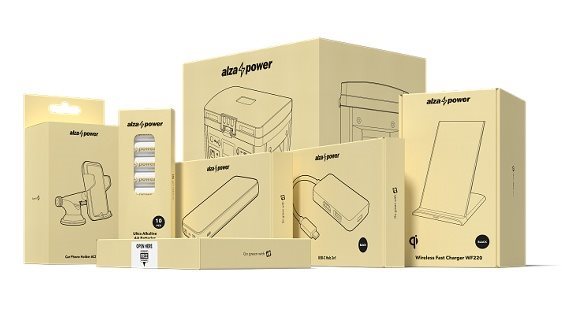 AlzaPower FlatCore USB-C (M) na 4× USB-A 3.2 (F) černý