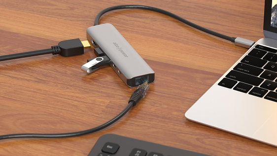AlzaPower Metal USB-C Dock Station 6v1 with 8K