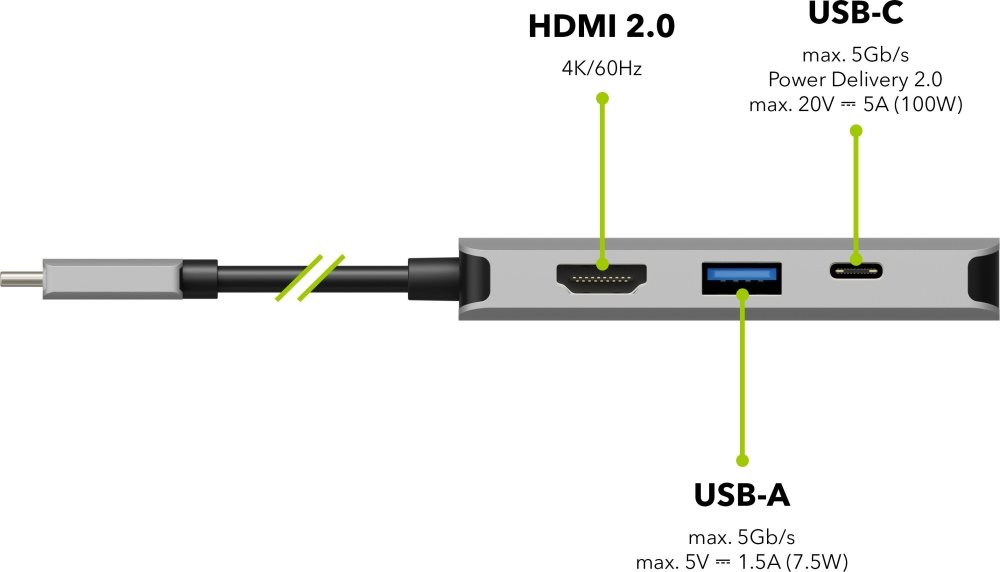 AlzaPower Metal USB-C Dock Station 4-in-1 AlzaPower Metal USB-C Dock Station 4-in-1