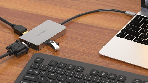 AlzaPower Metal USB-C Dock Station 6v1