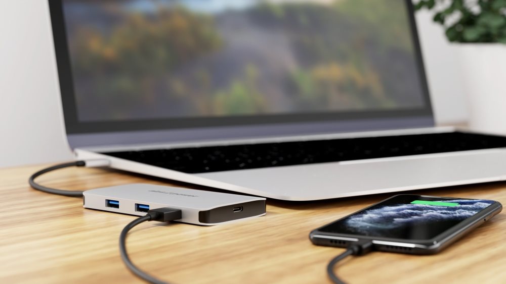 AlzaPower Metal USB-C Dock Station 8v1 Dual Screen C8