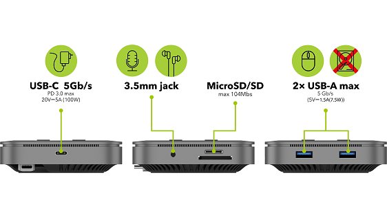 AlzaPower Metal USB-C Dock Cube 7in1 WF