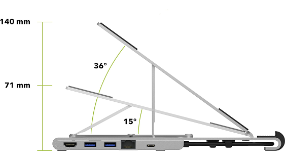 AlzaPower Metal USB-C Dock Station with Stand 6in1 AlzaPower Metal USB-C Dock Station with Stand 6in1