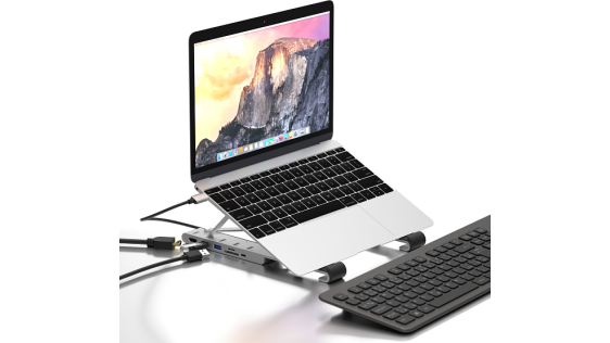 AlzaPower Metal USB-C Dock Station with Stand 7in1
