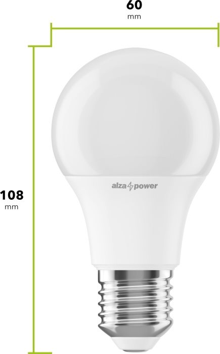 LED žiarovka Alza Power LED 9 – 60 W, E27, 4000K, 