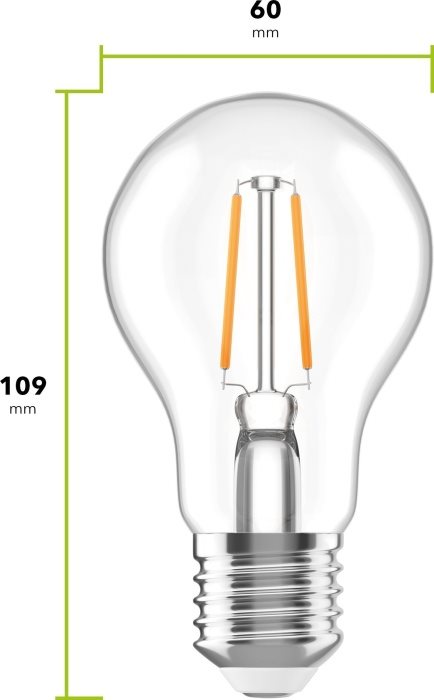 Žiarovka LED Alza Power LED 8 – 75 W, E27, 2700K, Filament, súprava 2 ks
