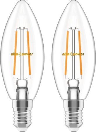 LED-Glühbirne Alza Power LED 6-55W, E14, 2700K, Filament, Satz 2 Stück