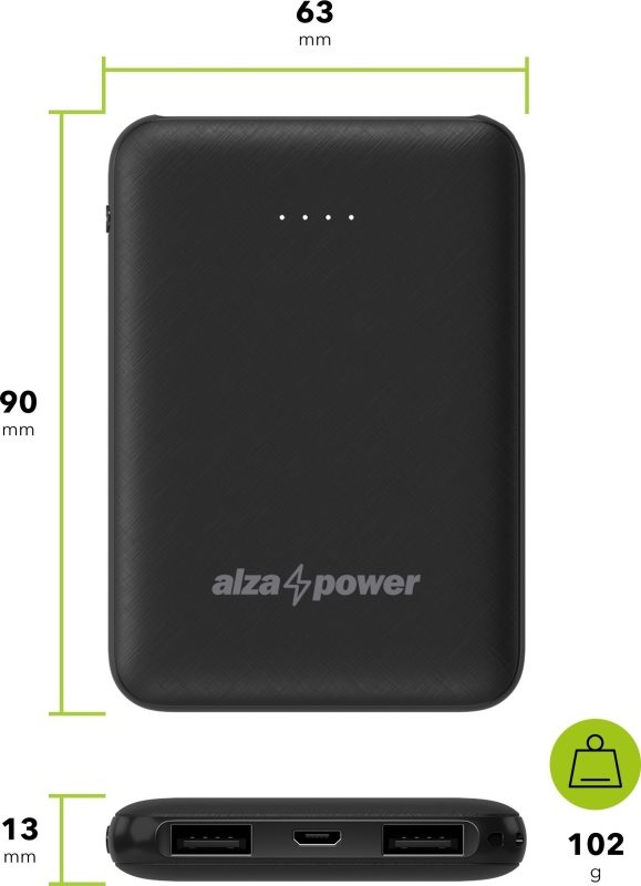Powerbank AlzaPower Onyx 5000mAh schwarz