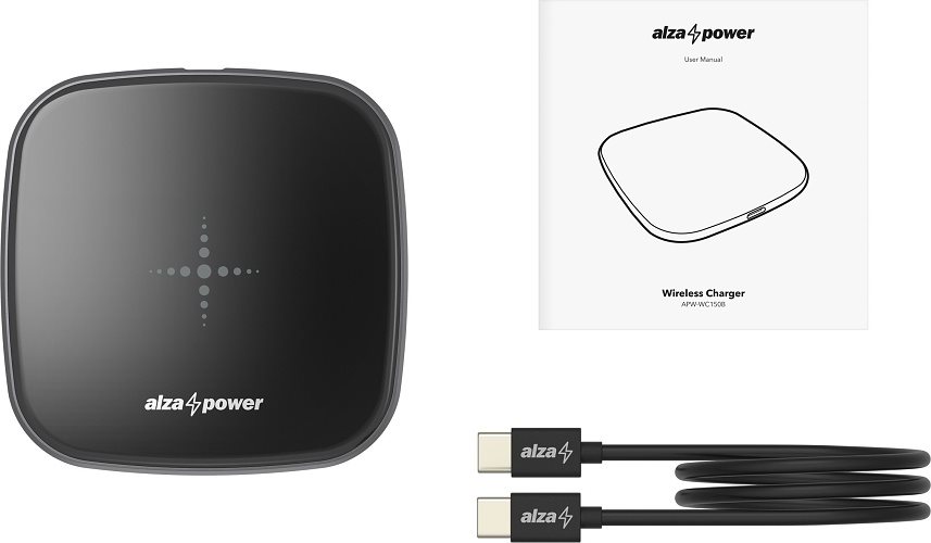 AlzaPower WC150 Premium Wireless Fast Charger 15W black