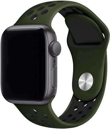 Eternico Sporty for Apple Watch 42mm / 44mm / 45mm Pure Black and Khaki Eternico Sporty for Apple Watch 42mm / 44mm / 45mm Pure Black and Khaki