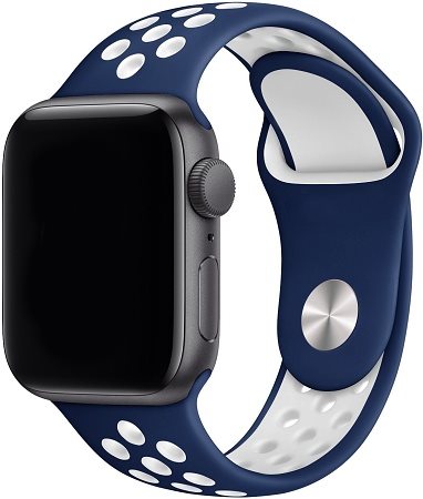 Eternico Sporty für Apple Watch 38mm / 40mm / 41mm Cloud Weiß und Blau