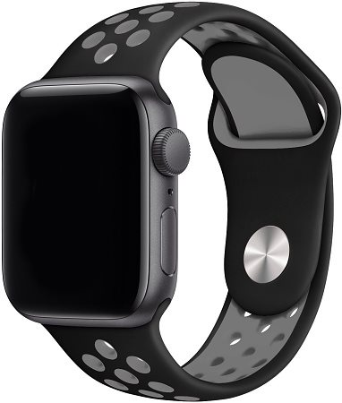 Eternico Sporty for Apple Watch 42mm/44mm/45mm Elephant Grey and Black Eternico Sporty for Apple Watch 42mm/44mm/45mm Elephant Grey and Black