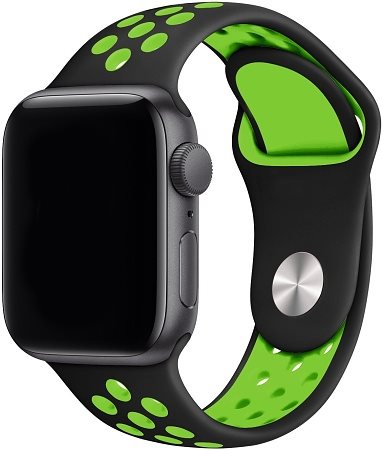 Eternico Sporty für Apple Watch 42mm / 44mm / 45mm Vibrant Grün und Schwarz
