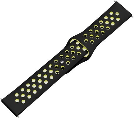 Eternico Sporty Universal Quick Release 22mm Vibrant Yellow and Black strap