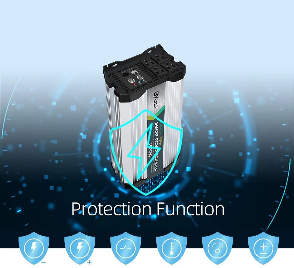 Měnič napětí BYGD SW 1000 12 V na 230 V
