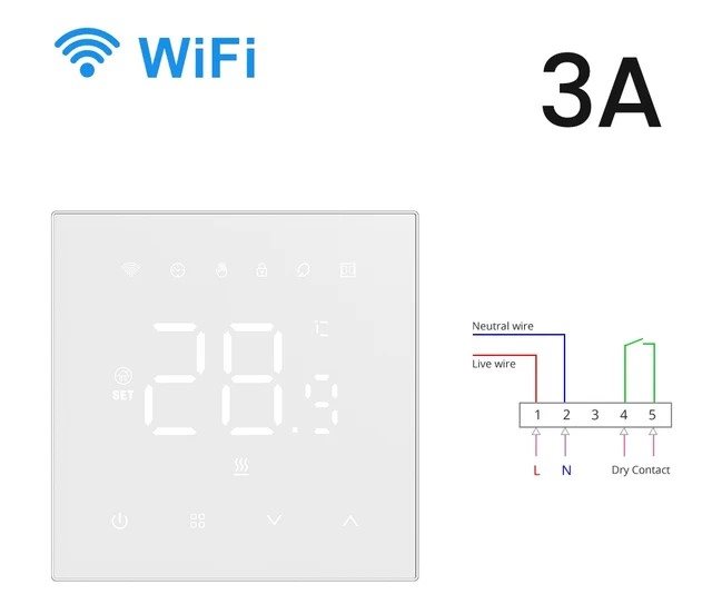 Chytrý termostat AVATTO-W Wifi termostat, boiler (410-BH-3A-gas, Wifi Gas Boiler Heating Smart Thermostat)