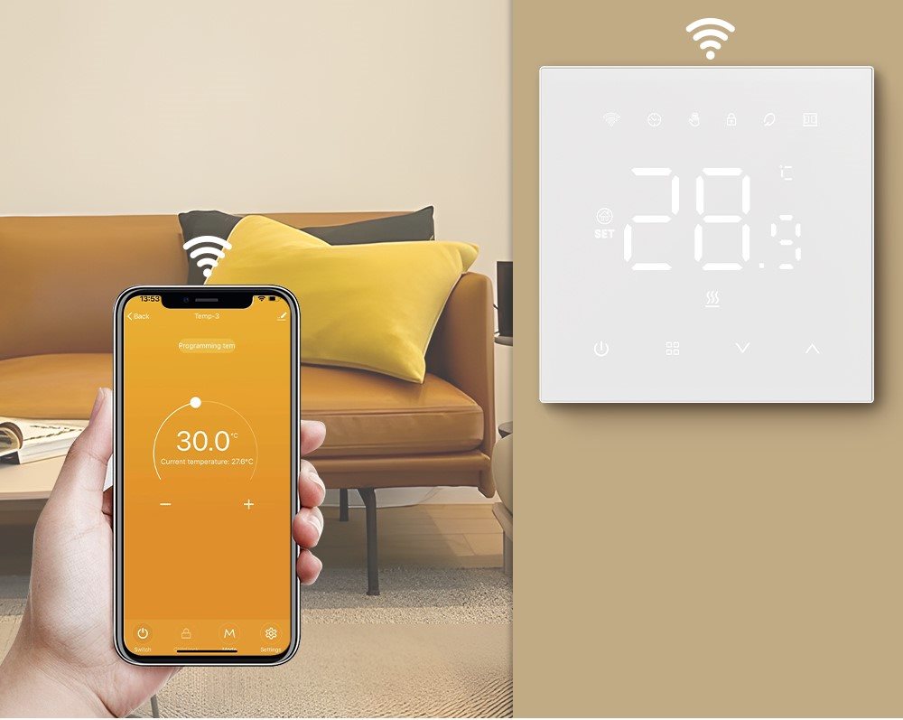 Intelligenter Thermostat AVATTO WT410-16A-W Wifi für Elektroheizung