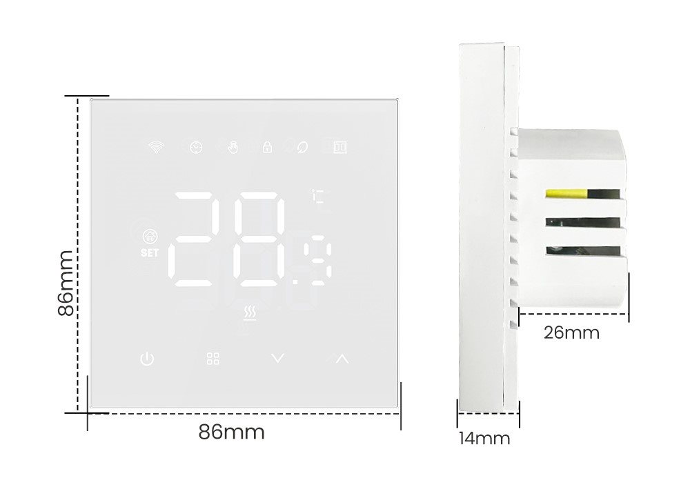 Šikovný termostat AVATTO WT410-WH-3A-W Wifi for Electric heating