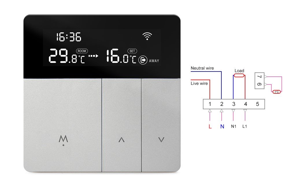 Šikovný termostat AVATTO WT500-16A Wifi for Electric Heating