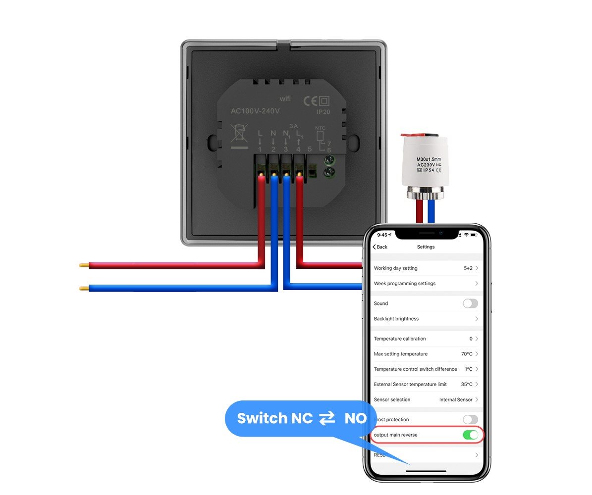 Intelligenter Thermostat AVATTO WT500-WH-3A Wifi für die Warmwasserbereitung