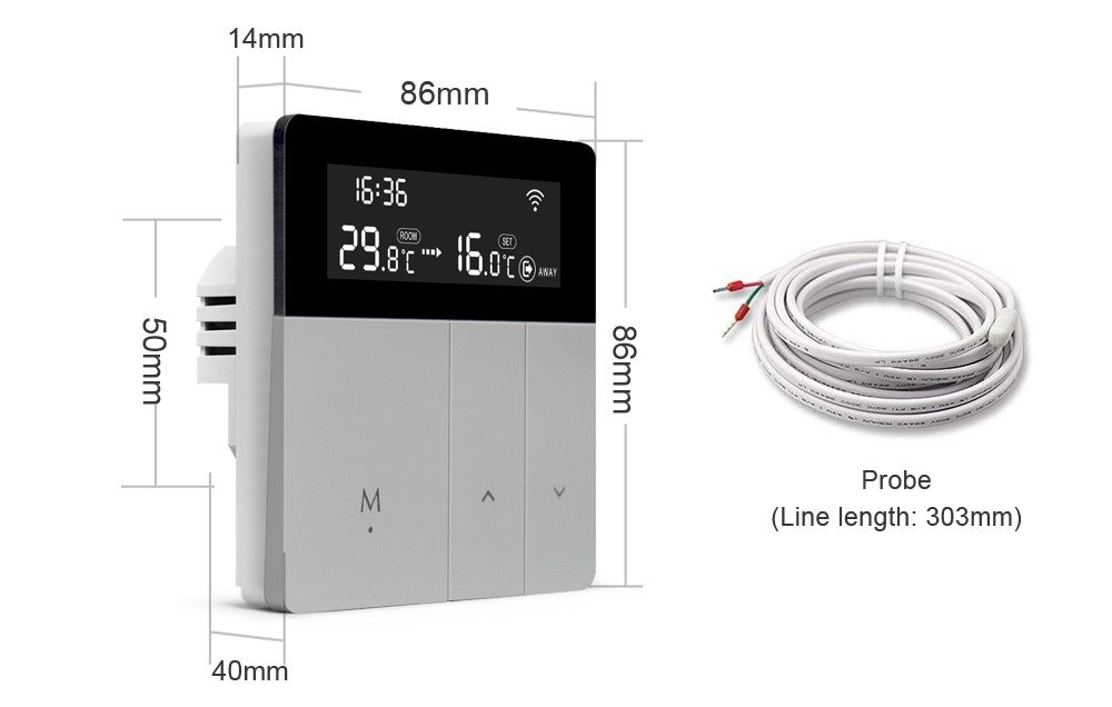 Intelligenter Thermostat AVATTO WT500-BH-3A Wifi für Gasheizkessel
