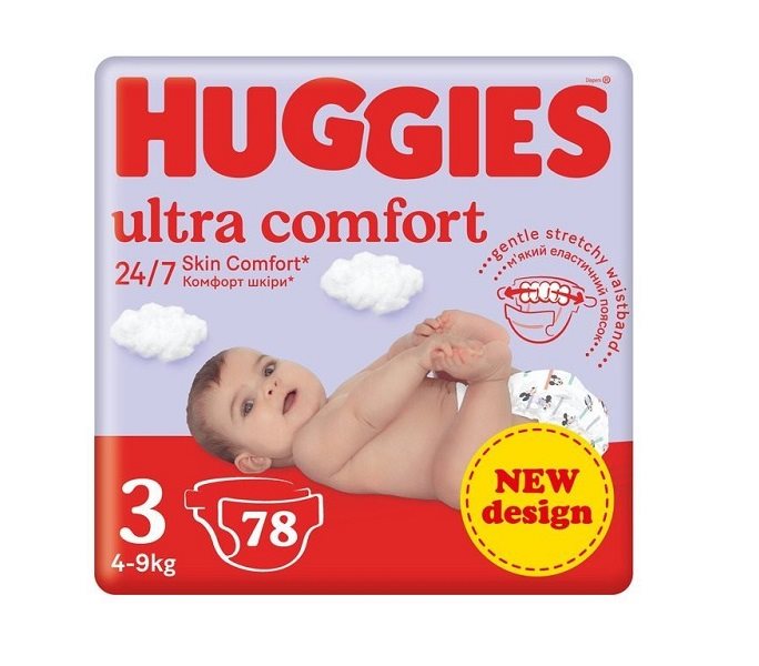 Jednorazové plienky HUGGIES Ultra Comfort Mega 3 (78 ks)