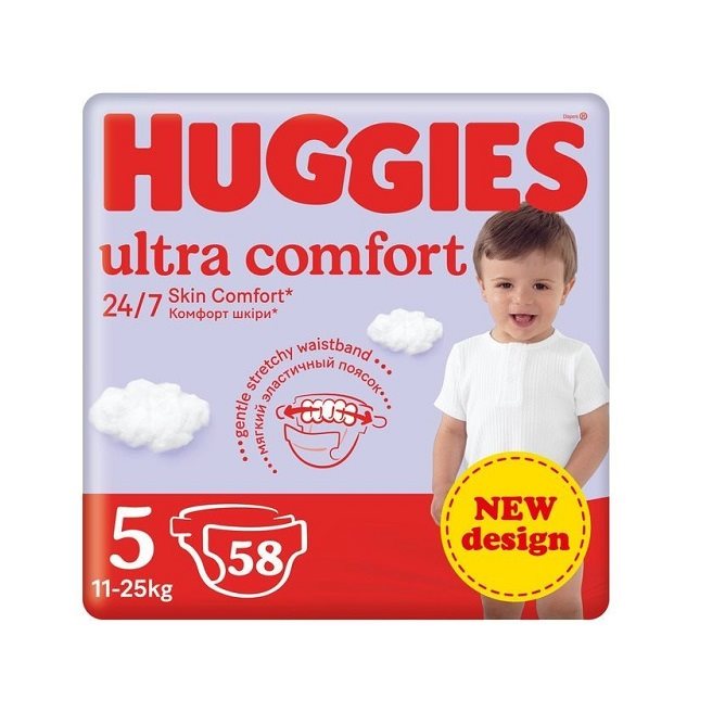 Jednorazové plienky HUGGIES Ultra Comfort Mega 5 (58 ks)