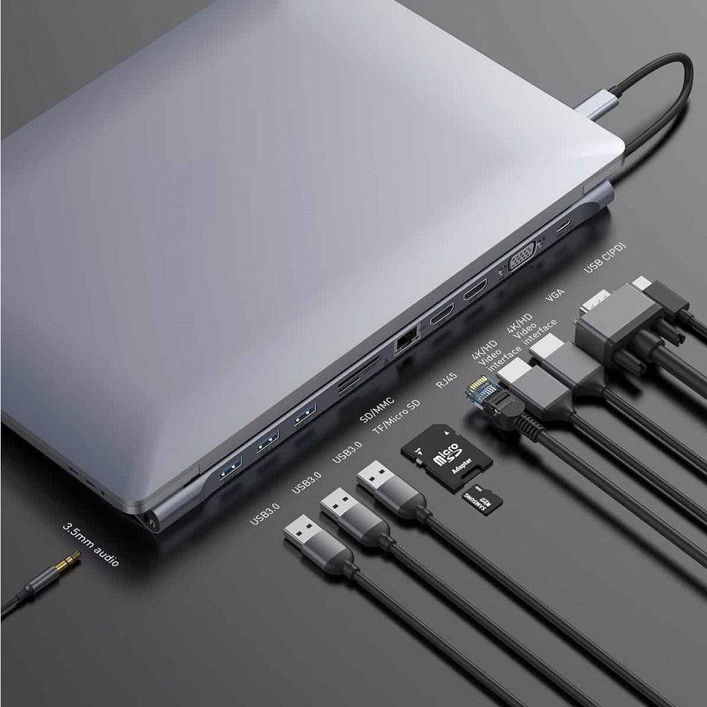 Dokovací stanice Baseus Enjoyment Series Type-CNotebook HUB Adapter Dark gray Dokovací stanice Baseus Enjoyment Series Type-CNotebook HUB Adapter Dark gray