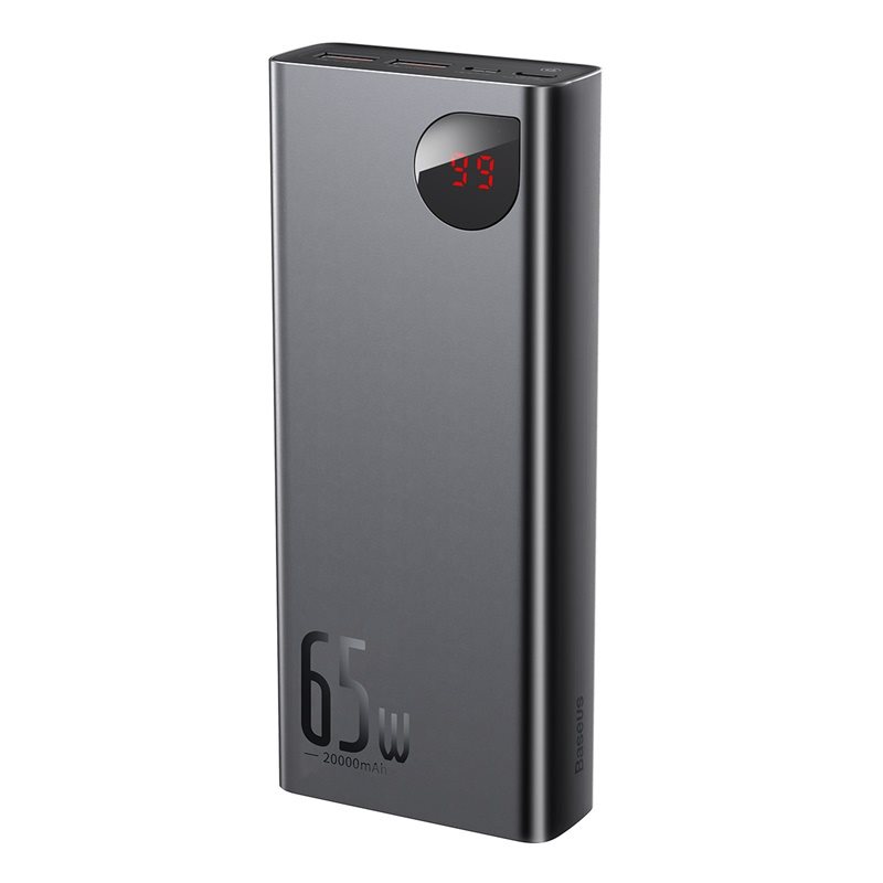 Baseus Adaman Metall Digital Display Schnellladung Power Bank 20000mAh 65W Schwarz