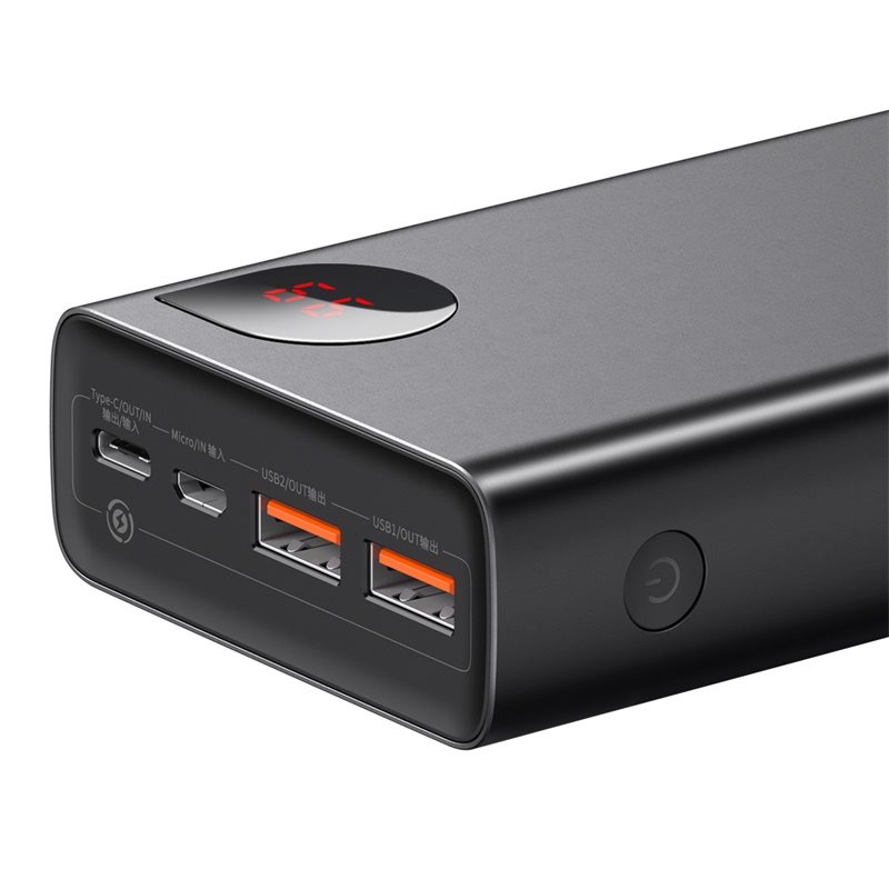 Baseus Adaman Metall Digital Display Schnellladung Power Bank 20000mAh 65W Schwarz