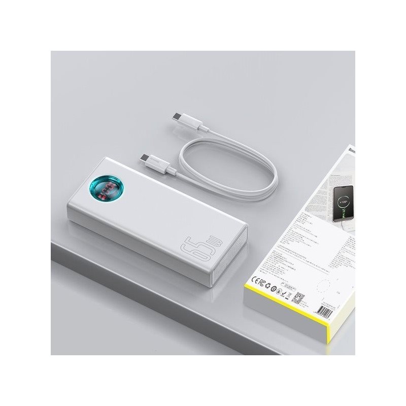 Baseus Amblight 65W Schnellladung Power Bank 30000mAh Weiß Baseus Amblight 65W Schnellladung Power Bank 30000mAh Weiß
