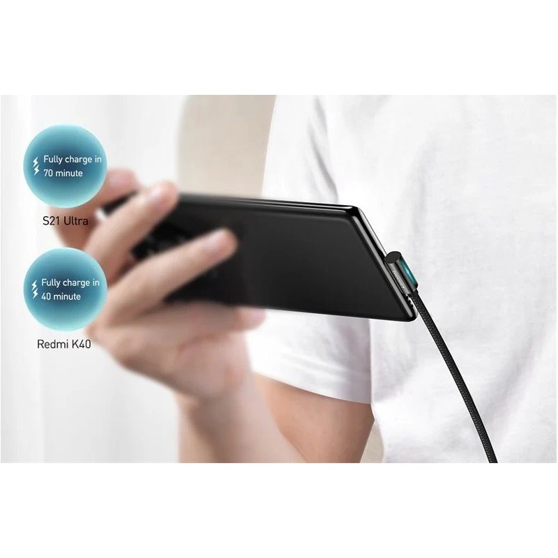 Baseus Elbow Fast Charging Data Cable Type-C to Type-C 100W 1m Black