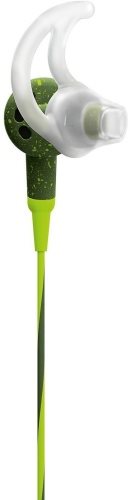 Driver and proprietary tip Detail měniče a náušníku sluchátek BOSE SoundSport In-Ear Apple Device energy green
