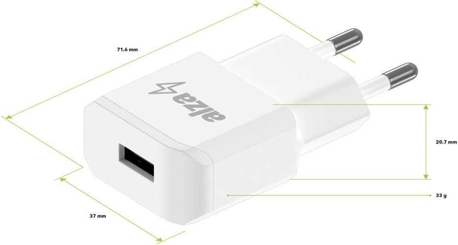 Set AlzaPower Smart Charger 2.1A biela + Core Micro USB 1m biely