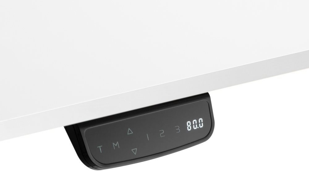 AlzaErgo Tisch ET1 NewGen schwarz + Tischplatte TTE-03 160x80cm weißes Laminat
