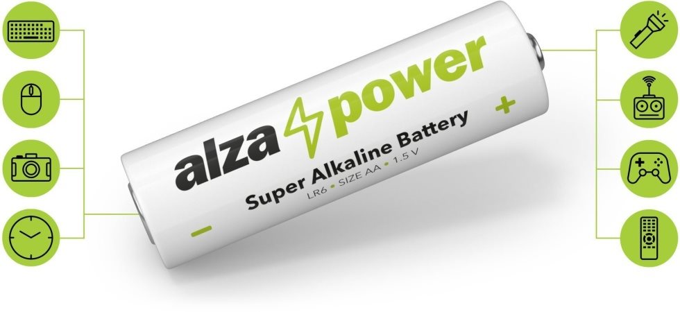 Jednorazová tužková batéria AlzaPower Super Alkaline LR6 (AA) 3× 6 ks v eko-boxe