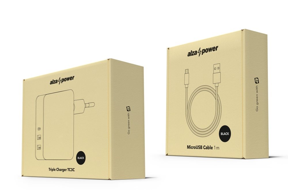 AlzaPower T3C Triple Charger 5.4A + AlzaPower AluCore Micro USB 1m AlzaPower T3C Triple Charger 5.4A + AlzaPower AluCore Micro USB 1m