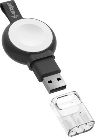 Set AlzaPower Wireless MFi Watch Ladegerät 120 USB-A schwarz + Core USB-A (M) auf USB-A (F) 2.0 Datenkabel