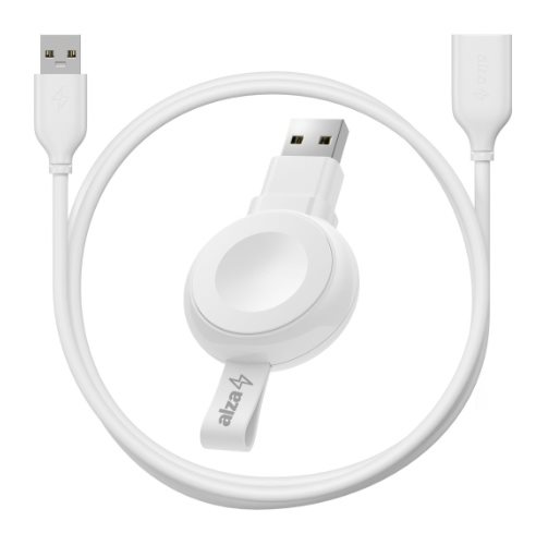 Set AlzaPower Wireless MFi Watch charger 120 USB-A white + Data cable Core USB-A (M) to USB-A (F) 2.0 Set AlzaPower Wireless MFi Watch charger 120 USB-A white + Data cable Core USB-A (M) to USB-A (F) 2.0