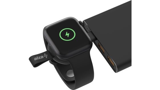 Set AlzaPower Wireless MFi Watch Ladegerät 120 USB-C schwarz + Datenkabel Core USB-C (M) / USB-C (F) 3.2 Gen 1