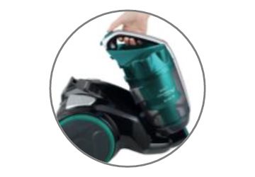 Easy-to-remove dust container