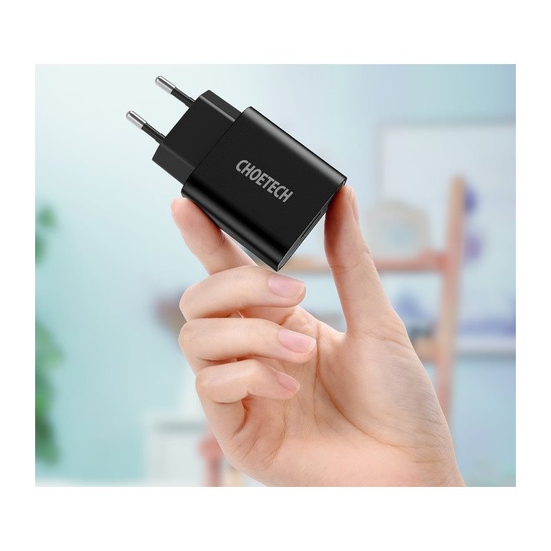 ChoeTech Smart USB Wall Charger 12W Black ChoeTech Smart USB Wall Charger 12W Black